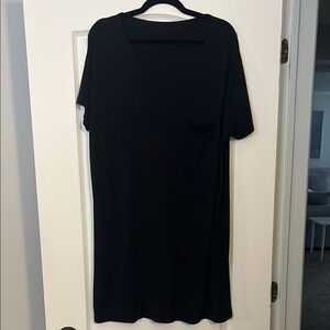 Black V-Neck T-Shirt Dress